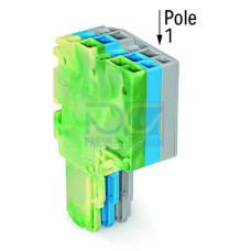 2-conductor female connector, Push-in CAGE CLAMP&reg;, 1.5 mm&sup2;, green-yellow/blue/gray