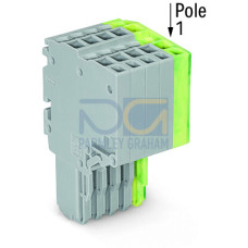 2-conductor female connector, Push-in CAGE CLAMP&reg;, 1.5 mm&sup2;, gray/green-yellow