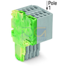 2-conductor female connector, Push-in CAGE CLAMP&reg;, 1.5 mm&sup2;, green-yellow/gray