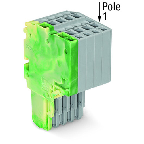 2-conductor female connector, Push-in CAGE CLAMP&reg;, 1.5 mm&sup2;, green-yellow/gray