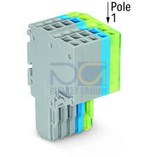 2-conductor female connector, Push-in CAGE CLAMP&reg;, 1.5 mm&sup2;, gray/blue/green-yellow