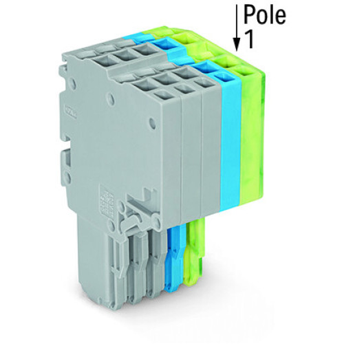 2-conductor female connector, Push-in CAGE CLAMP&reg;, 1.5 mm&sup2;, gray/blue/green-yellow