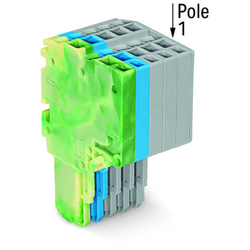 2-conductor female connector, Push-in CAGE CLAMP&reg;, 1.5 mm&sup2;, green-yellow/blue/gray
