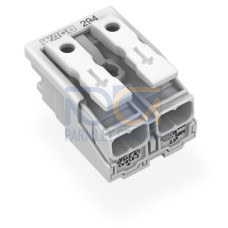 Lighting connector, push-button, external, without ground contact, white