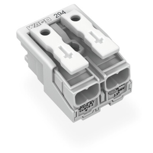 Lighting connector, push-button, external, without ground contact, white
