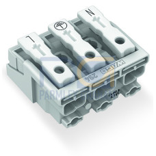 Lighting connector, push-button, external, without ground contact, white