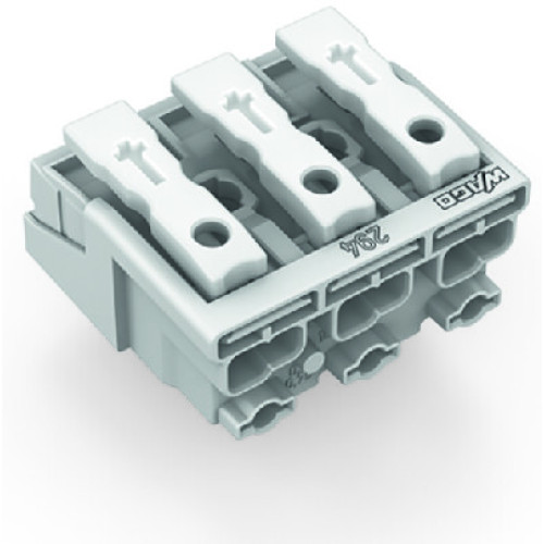 Lighting connector, push-button, external, without ground contact, white