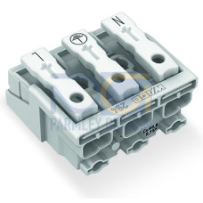 Lighting connector, push-button, external, without ground contact, white