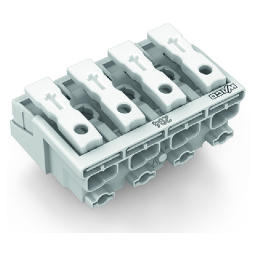 Lighting connector, push-button, external, without ground contact, white