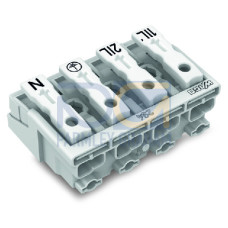Lighting connector, push-button, external, without ground contact, white