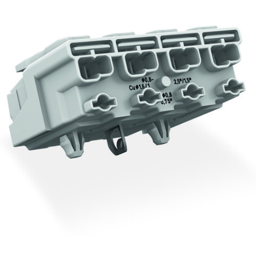 Lighting connector, push-button, external, with direct ground contact, white