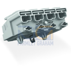 Lighting connector, push-button, external, with direct ground contact, white