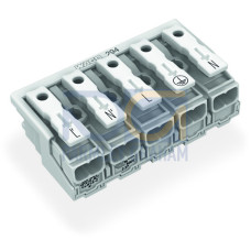 Lighting connector, push-button, external, without ground contact, white