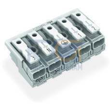 Lighting connector, push-button, external, without ground contact, white