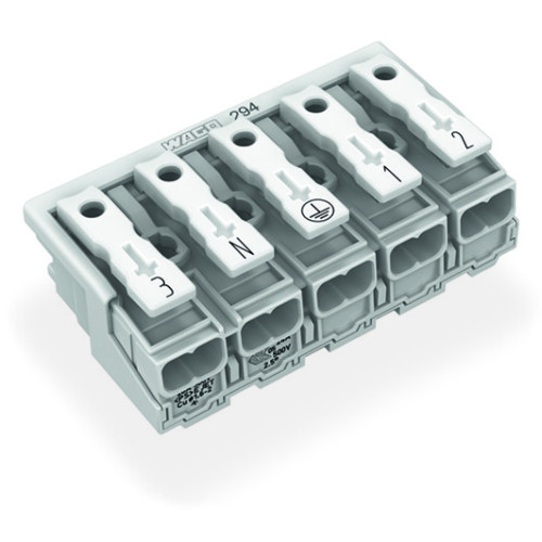 Lighting connector, push-button, external, without ground contact, white