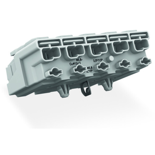 Lighting connector, push-button, external, with direct ground contact, white