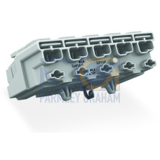 Lighting connector, push-button, external, with direct ground contact, white