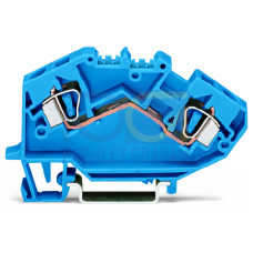 2-conductor through terminal block, 6 mm&sup2;, suitable for Ex i applications, blue