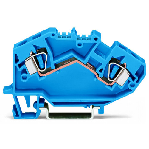 2-conductor through terminal block, 6 mm&sup2;, suitable for Ex i applications, blue