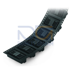 THR male header, 2-row, 0.8 x 0.8 mm solder pin, straight, black