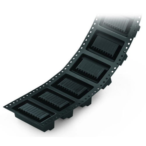 THR male header, 2-row, 0.8 x 0.8 mm solder pin, angled, black