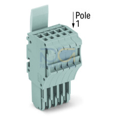 1-conductor female connector, Push-in CAGE CLAMP&reg;, 1.5 mm&sup2;, gray