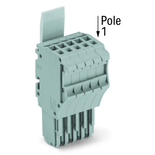 1-conductor female connector, Push-in CAGE CLAMP&reg;, 1.5 mm&sup2;, gray