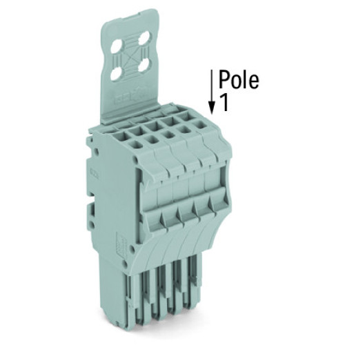 1-conductor female connector, Push-in CAGE CLAMP&reg;, 1.5 mm&sup2;, gray