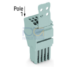 1-conductor female connector, Push-in CAGE CLAMP&reg;, 1.5 mm&sup2;, gray