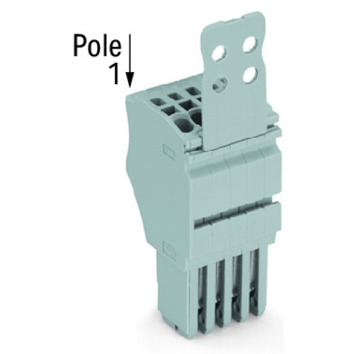 1-conductor female connector, Push-in CAGE CLAMP&reg;, 1.5 mm&sup2;, gray