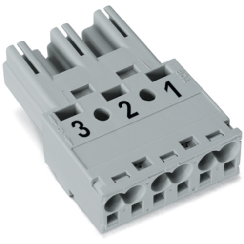 Plug, 3-pole, Cod. B, gray