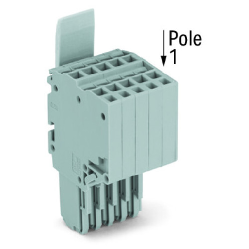 2-conductor female connector, Push-in CAGE CLAMP&reg;, 1.5 mm&sup2;, gray