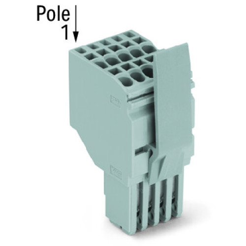 2-conductor female connector, Push-in CAGE CLAMP&reg;, 1.5 mm&sup2;, gray