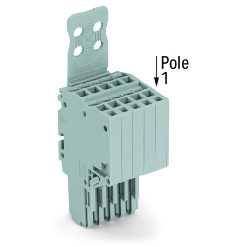 2-conductor female connector, Push-in CAGE CLAMP&reg;, 1.5 mm&sup2;, gray