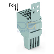 2-conductor female connector, Push-in CAGE CLAMP&reg;, 1.5 mm&sup2;, gray