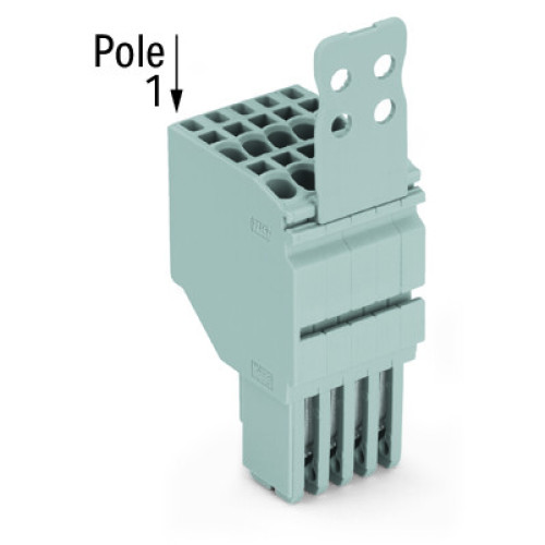 2-conductor female connector, Push-in CAGE CLAMP&reg;, 1.5 mm&sup2;, gray