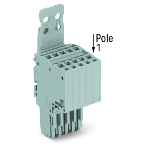 2-conductor female connector, Push-in CAGE CLAMP&reg;, 1.5 mm&sup2;, gray