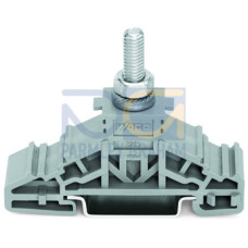 Stud terminal block, lateral marker slots, for DIN-rail 35 x 15 and 35 x 7.5, gray