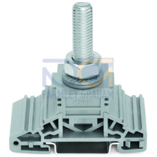 Stud terminal block, lateral marker slots, for DIN-rail 35 x 15 and 35 x 7.5, gray