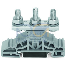 Stud terminal block, lateral marker slots, for DIN-rail 35 x 15 and 35 x 7.5, gray