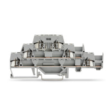 Triple-Deck Terminal Block, Through/Through/Carrier Tb Gray/Gray/Gray