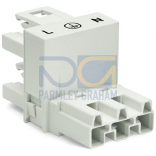 h-distribution connector, 3-pole, Cod. A, white