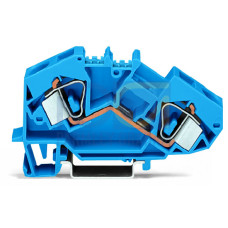 2-conductor through terminal block, 16 mm&sup2;, center marking, blue