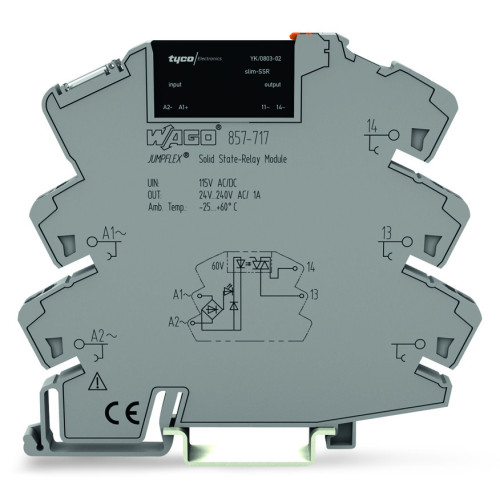 Solid-state relay module, Nominal input voltage: 115 V AC/DC, Output voltage range: 24  240 VAC, gray