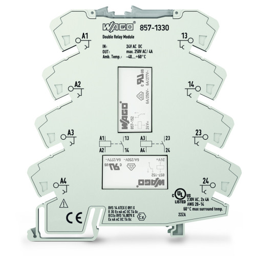 Relay module, 2-port, Nominal input voltage: 24 V AC/DC
