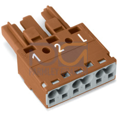 Socket, 3-pole, Cod. S, brown