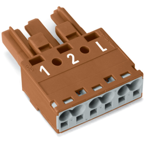 Socket, 3-pole, Cod. S, brown
