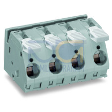 PCB terminal block, lever, 16 mm&sup2;, gray