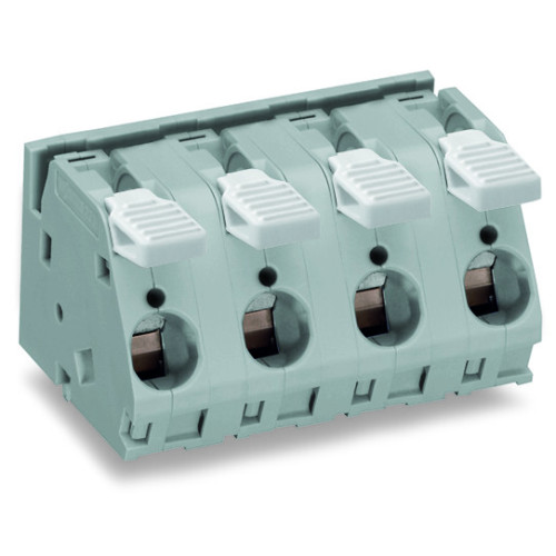 PCB terminal block, lever, 16 mm&sup2;, gray