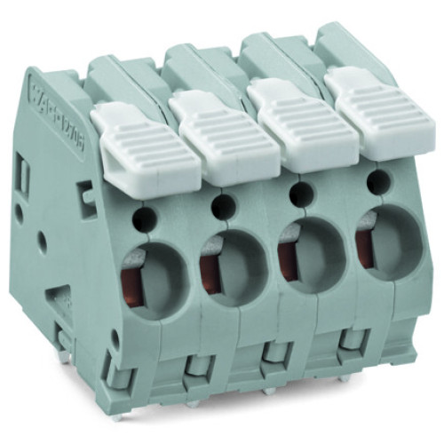 PCB terminal block, lever, 6 mm&sup2;, black